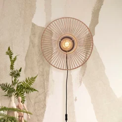 Wandlamp Hokkaido Bamboe, 38cm