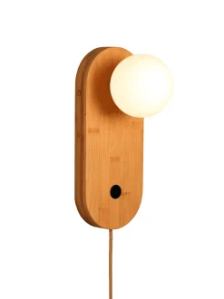 Wandlamp Java Bamboe en glas, kleur Naturel