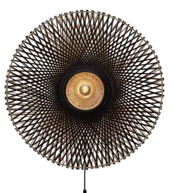 Wandlamp Kalimantan Bamboe, kleur Zwart/Naturel