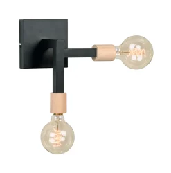 Wandlamp Loco, Metaal, kleur Zwart