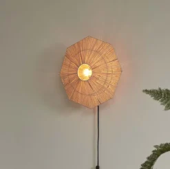 Wandlamp Panama Raffia, kleur Naturel
