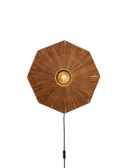 Wandlamp Panama Raffia, kleur Bruin