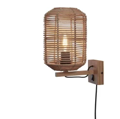 Wandlamp Tanami Rotan, 18cm