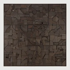 Wandpaneel Bricks Teakhout, 100 x 100cm