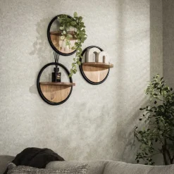 Wandplank Renée Acaciahout, Set van 3 stuks