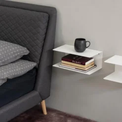 Wandplankje Nonny met dubbele plank, metaal, 35cm