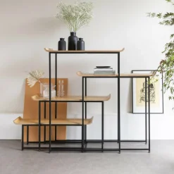 Wandrek Flodka Hout en staal, Set van 4 stuks