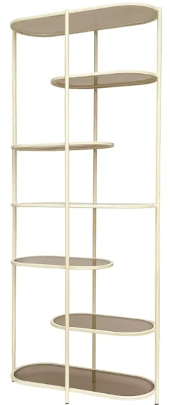 Wandrek Jill Gecoat staal en glas, 190 x 85cm