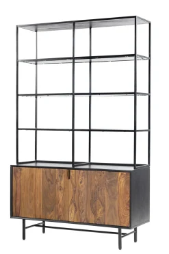 Wandrek Taviano Met 2 deuren, Sheesham- en mangohout, 180 x 110cm