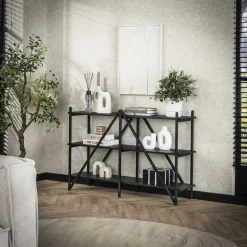 Wandrek/Sidetable Jerrod Liquid metal, 85 x 130cm