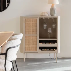 Wijnkast Meja Rattan, 100 x 90cm