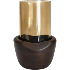 Windlicht Jade 21cm, kleur Walnut