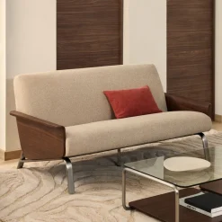 2-zits Bank Amsen Stof en eiken