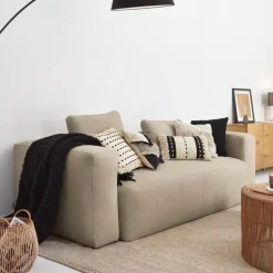 3-zits Bank Blok 240cm, kleur Beige