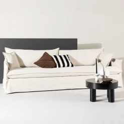 4-zits Bank Elden Linnen, 275cm, kleur Beige