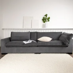 3-zits Bank Latia Rib, kleur Donkergrijs