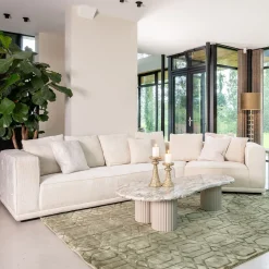 4-zits Bank Lusso Chenille, kleur Beige