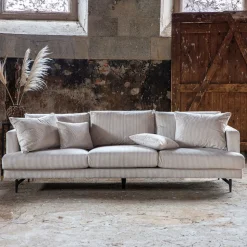 3-zits Bank Tamora Rib, kleur Beige