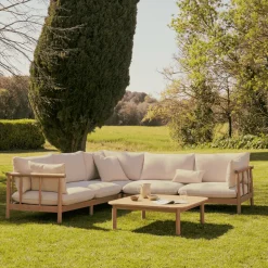 5-zits Hoek Loungeset Sacova Eucalyptushout