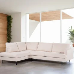 3-zits Hoekbank Aireal Rib, kleur Beige