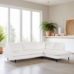 3-zits Hoekbank Alaya Bouclé, kleur Naturel