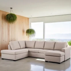 3-zits Hoekbank Konica Geweven, kleur Beige