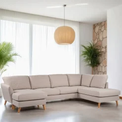 3-zits Hoekbank Mansi kleur Beige