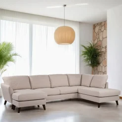 3-zits Hoekbank Mansi kleur Beige