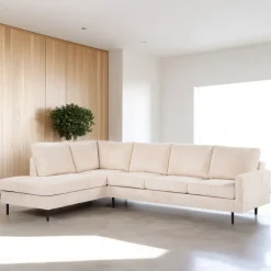 3-zits Hoekbank Patricio Rib, kleur Beige