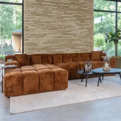 3-zits Loungebank Cube kleur Cinnamon