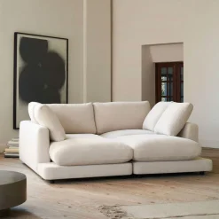 3-zits Loungebank Gala Met dubbele chaise longue, 210cm, Chenille