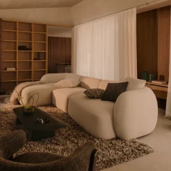 4-zits Loungebank Martina Structuurstof, 377cm, kleur Ecru