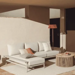 3-zits Loungebank Vathi 250cm, kleur Taupe