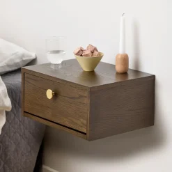 Zwevend Nachtkastje Hebert Eikenfineer, Met 1 lade