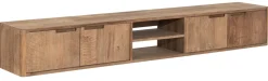 Zwevend TV-meubel Bliss Teakhout, Met deurtjes