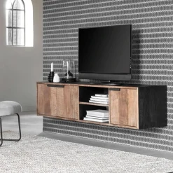 Zwevend TV-meubel Cosmo Teakhout